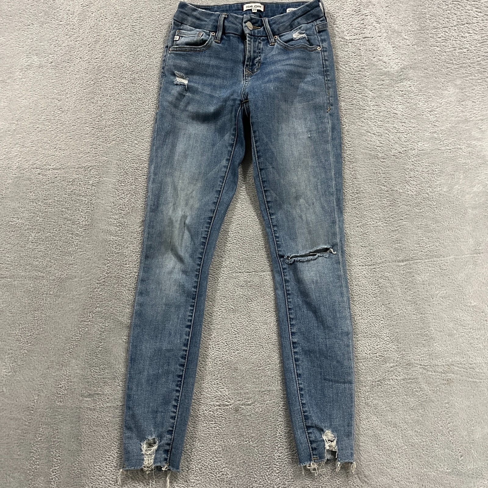 Dear John Jeans Women's 24 Joyrich Comfort Skinny Distressed Denim Western Y2k